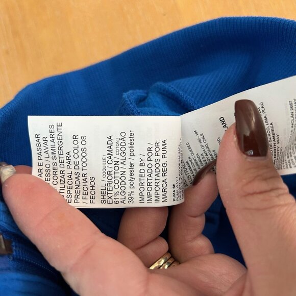 Puma Track Jacket Mens XL Blue Gray Alpha P48 Full Zip Pockets Logo 587021-08 - Picture 8 of 10